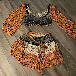 Free People Naomi Printed Set Size L - Never Been Worn!